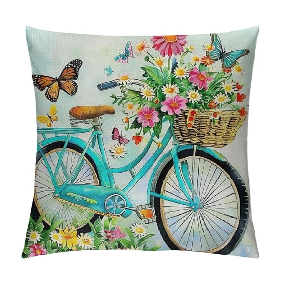 PHYHOO Spring Pillow Covers  Fresh Flower Market Spring Decorations Throw Farmhouse Pillowcase Linen Cushion Case for Spring Home Décor