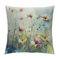 thumbnail image 1 of PHYHOO Spring Summer Floral Throw Pillow Covers Colorful Wildflower Outdoor Pillows Cover Watercolor Flowers Rustic Farmhouse Linen Decorative Cushion Case for Couch Bed Decor, 1 of 5