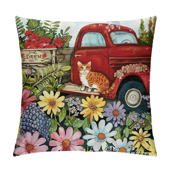 PHYHOO Spring Throw Pillow Covers Outdoor Floral Pillow Covers for Home Couch Sofa and Patio