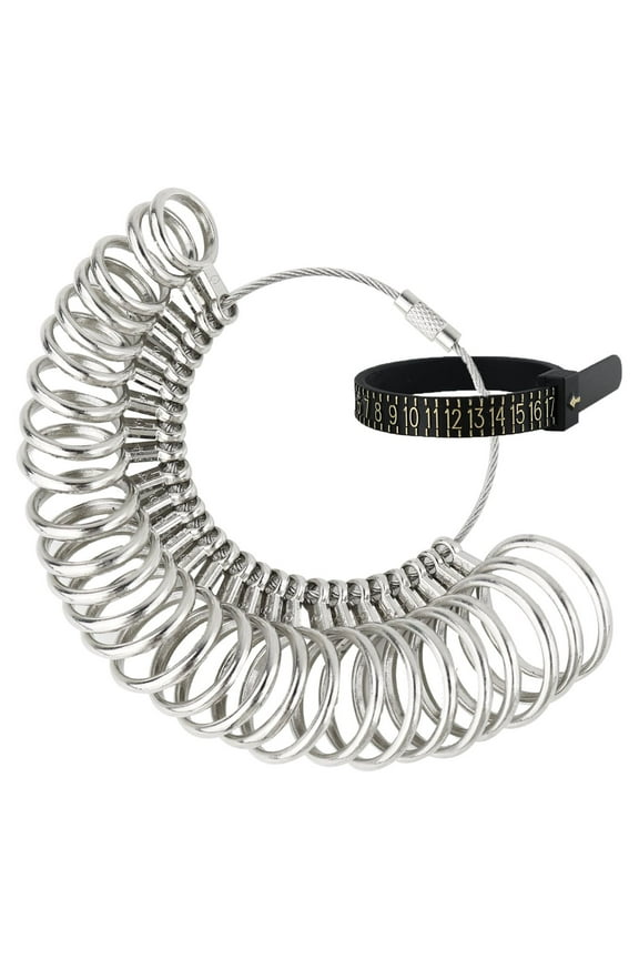 Stainless Steel Finger Ring Sizer Measuring Ring Tool, Size 1-13 with Half Size, 27 Pcs