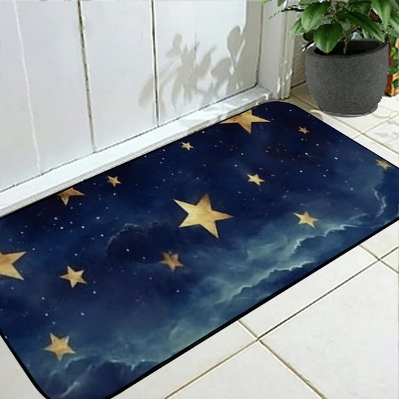 PHYHOO Stars Eastern Pattern Door Mat Welcome, Outside Door Mats for Home Entry Floor, Easy to Clean, Patio Doormats 19.68*47.24 in