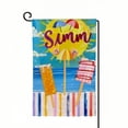 thumbnail image 1 of PHYHOO Summer Colorful Ice Cream Garden Flag Double Sided Small Burlap Hello Summer Beach Outdoor Yard Decoration White, 1 of 6