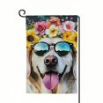 thumbnail image 1 of PHYHOO  Summer Dog Golden Retriever Garden Flag Double Sided Welcome Outside Small Yard Flag White, 1 of 6