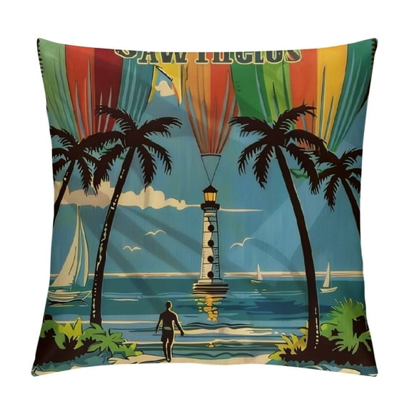 PHYHOO Summer Pillow Covers Say Hello to Summer Throw Pillow Covers Summer Farmhouse Cushion Case Decor for Sofa Couch