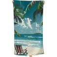 thumbnail image 1 of PHYHOO Summer Sea Beach Microfiber Beach Towel, Palm Tree Large Oversized Beach Towel Lightweight Quick Dry Soft Absorbent Bath Towel, Sand Free Towel for Swimming Travel Sports 30x60in, 1 of 8