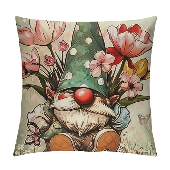 PHYHOO Sunflower Decorative Throw Pillow Covers, Flower Outdoor Home Decor, Pink Floral Butterfly Couch Cushion Case White