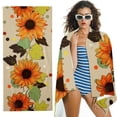 thumbnail image 1 of PHYHOO Sunflower Floral Printed Microfiber Sand Free Pool Towel Lightweight Oversized Quick Dry Absorbent Compact Travel Must Have for The Swimming, Yoga, Camping, Summer Cruise Ship E 30x60in, 1 of 8
