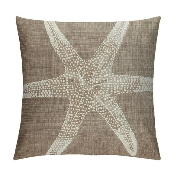 PHYHOO Tan Starfish Pillow Covers Nautical Throw Pillow Home Decor for Bedroom Living Room Sofa Decorative Pillowscase Square Cushion Cover