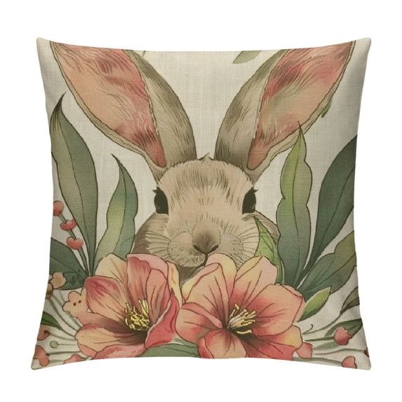 PHYHOO Throw Pillow Cover, Rabbit Cushion Case Decoration for Sofa Couch