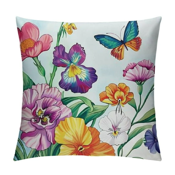 PHYHOO Throw Pillow Covers Flower Decorative Throw Pillow Cases Outdoor Cushion Covers for Sofa Home Decor