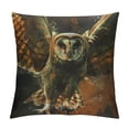 thumbnail image 1 of PHYHOO Throw Pillow Covers Handsome Flying Owl Square Pillowcases for Home Decor Sofa Car Bedroom Abstract Fire Clouds Background Animal Art Design Pillow Cases, 1 of 5