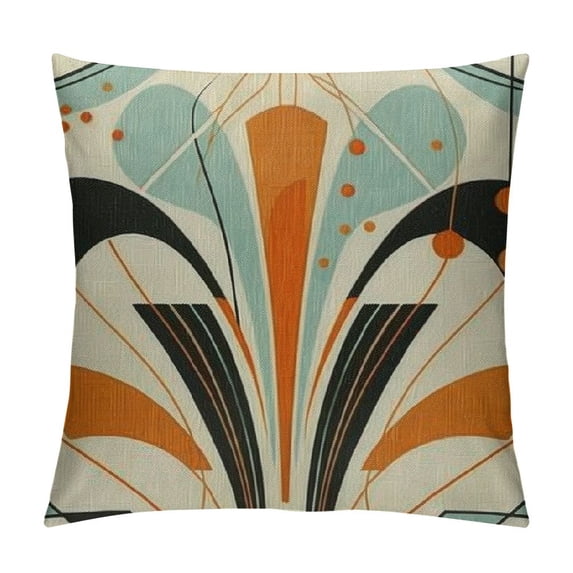 PHYHOO Throw Pillow Covers Home Decor Vintage Blue Mid Atomic Century Pillow Cases Decorative Outdoor Cushion Couch Sofa Pillowcases