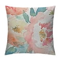 thumbnail image 1 of PHYHOO  Throw Pillow Covers Summer Watercolor Floral Pink Flower Girly Pastel Mint Colorful Decorative Pillow Cases Home Decor Square Pillowcases, 1 of 5