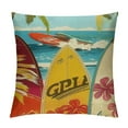 thumbnail image 1 of PHYHOO Throw Pillow Cushion Cover, Beach on The Sand Exotic Sport Vintage Style, Decorative Square Accent Pillow Case, Blue Mustard White, 1 of 5