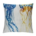 thumbnail image 1 of PHYHOO  Throw Pillow Cushion Cover, Exotic Sea Ocean Creature Aquatic Animals Watercolor Raster Graphic, Decorative Square Accent Pillow Case, Blue White, 1 of 5