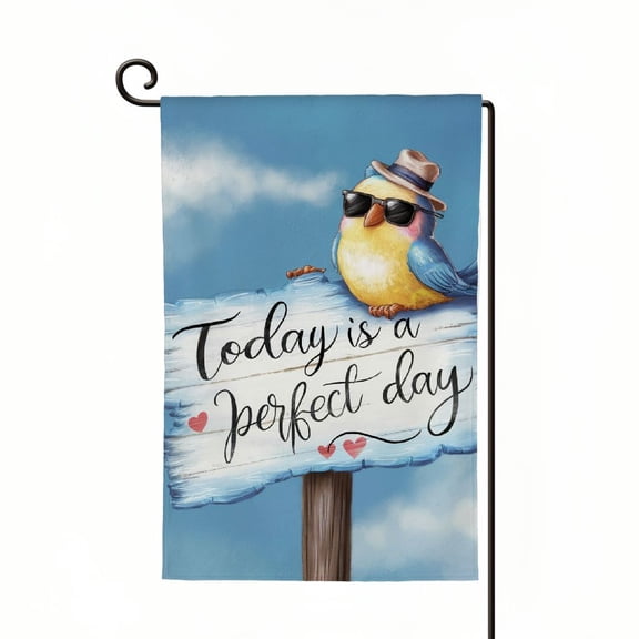 PHYHOO Today is a Perfect Day to be Awesome Garden Flag Double Sided Outside, Colorful Splash Art with Funny Quote Party Holiday Yard Outdoor Decoration White
