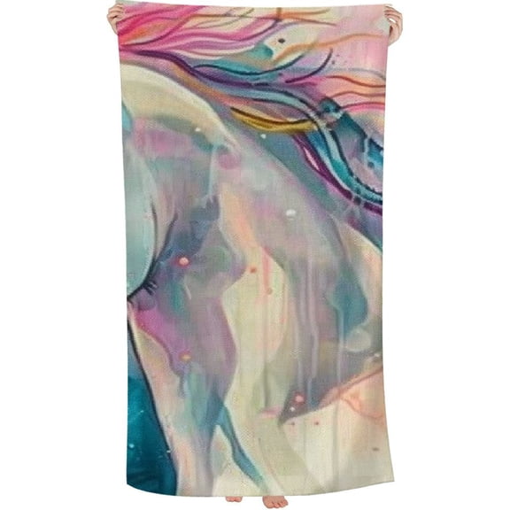 PHYHOO Unicorn Beach Towel for Women Girls Kids Men Unicorn Bath Towel Print Pool Towel Super Soft Plush Unicorn Rainbow Cute Towel Plush Throw Towel for Unicorn Lovers 30x60in