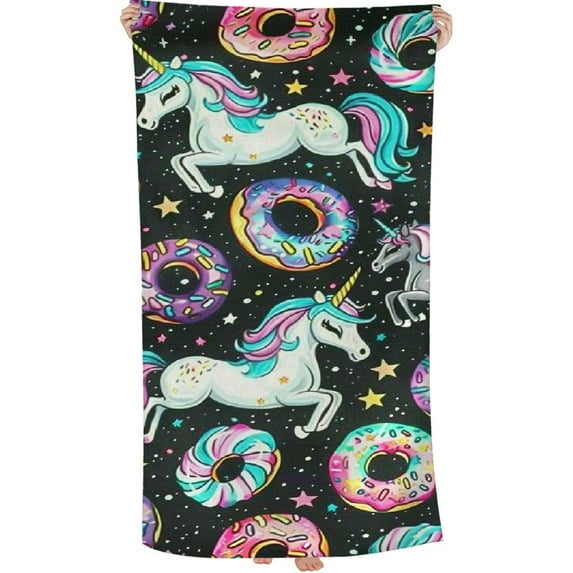 PHYHOO Unicorn for Women Girls Kids Men Unicorn Bath Towel Print Pool Towel Cute Towel Plush Throw Towel for Unicorn Lovers 30x60in
