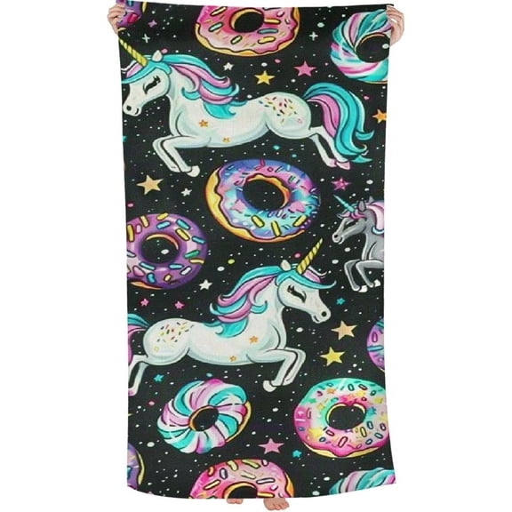 PHYHOO Unicorn for Women Girls Kids Men Unicorn Bath Towel Print Pool Towel Cute Towel Plush Throw Towel for Unicorn Lovers 30x60in