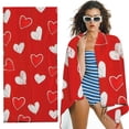 thumbnail image 1 of PHYHOO  Valentine's Day Hearts Microfiber Sand Free Beach Towel Oversized Quick Dry Absorbent for Pool Swimming Bathroom Beach Towel 30x60in, 1 of 8