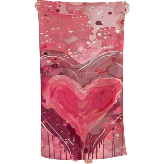 PHYHOO Valentine's Day Sand Free Beach Towel Oversized Quick Dry Absorbent for Pool Swimming Bathroom Beach Towel 30x60in