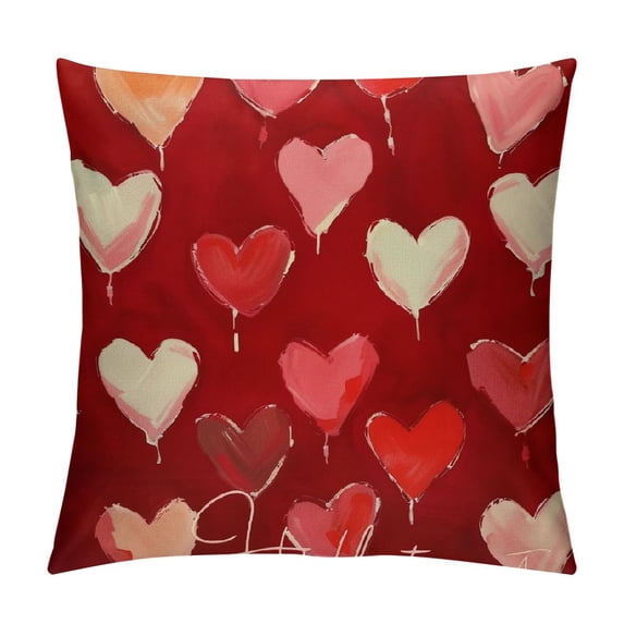 PHYHOO Valentines Day Pillow Cover Decoration Holiday Home Decorative Cushion Case for Sofa Couch Decor(Red)