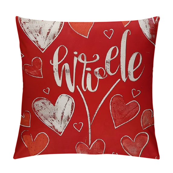 PHYHOO Valentines Day Pillow Cover Heart Decoration Holiday Home Decorative Cushion Case for Sofa Couch Decor