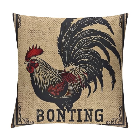 PHYHOO Vintage Farmhouse Animal Pillow Covers Retro Farmer's Market Truck Rooster Sheep Feed Seed Premium Poultry Farm Home Décor Throw Pillow Case Cushion Cover for Sofa