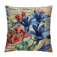 thumbnail image 1 of PHYHOO Vintage Rose Flower Throw Pillow Covers With Butterfly Stamp Retro Letter Violet Cushion Cover Home Decorative  Linen Square Pillow Cases For Sofa Couch (Vintage Flower), 1 of 5