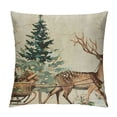 thumbnail image 1 of PHYHOO Warm Winter Wishes Decorative Throw Pillow Cover, Elk Skating Boots Decoration, Christmas Farmhouse Sofa Cushion Case Decor White, 1 of 5