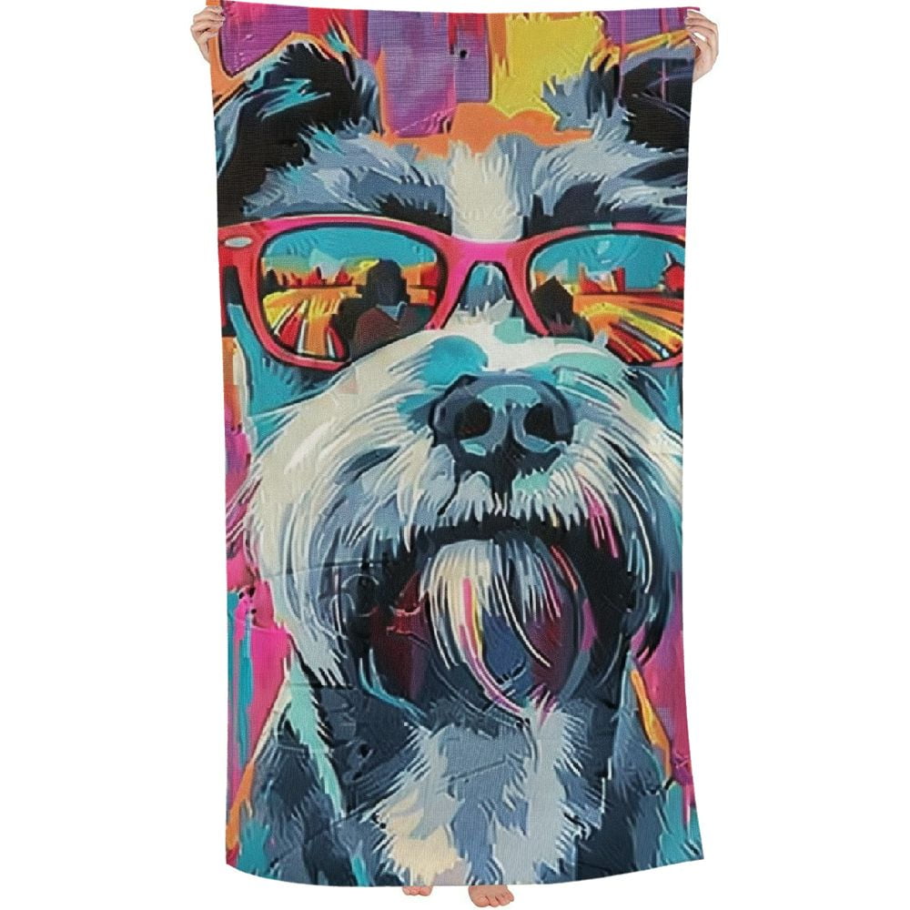 Schnauzer Beach Towel - Watercolor Schnauzer Beach Towel - Watercolor