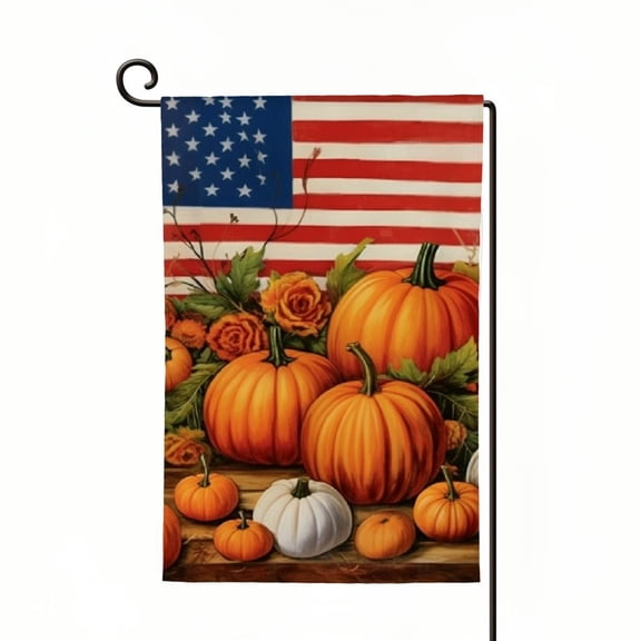 PHYHOO Welcome Fall Thanksgiving House Flag Patriotic Double Sided, Rustic Autumn Harvest Pumpkin Primitive Quote Burlap Garden Yard Decoration, Home Seasonal Vintage Outdoor Dcor Large White