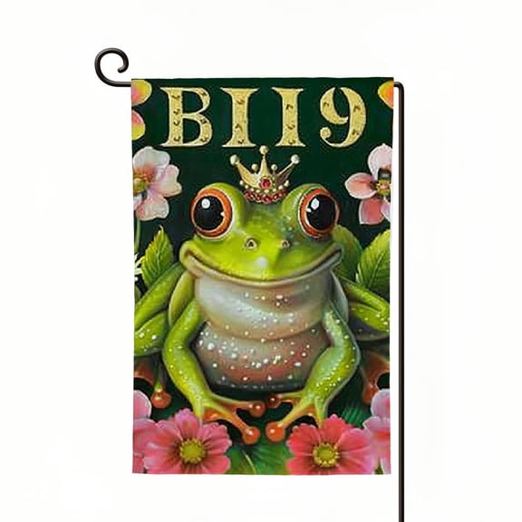 PHYHOO Welcome Spring Summer Frog Garden Flags, Burlap Small Hello Summer Garden Yard House Flag Banner for Outside Double Sided Vertical Seasonal Outdoor Decoration White