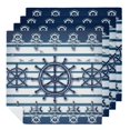 thumbnail image 1 of PHYHOO White and Navy Blue Colors Cloth Napkins Soft Sea Theme Nautical Polyester Dinner Napkin for Family Restaurant Weddings Parties 6 PCS, 1 of 7