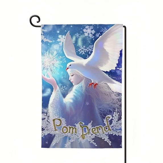 PHYHOO Winter garden flags double-sided, be kind flag Christmas courtyard outdoor lawn farmhouse decor, earth peace small outdoor yard flag White