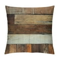 thumbnail image 1 of PHYHOO  Wooden Throw Pillow Cushion Cover, Rustic Floor Planks Print Grungy Look Farm House Country Style Walnut Oak Grain Image, Decorative Square Accent Pillow Case,Brown Taupe White, 1 of 5