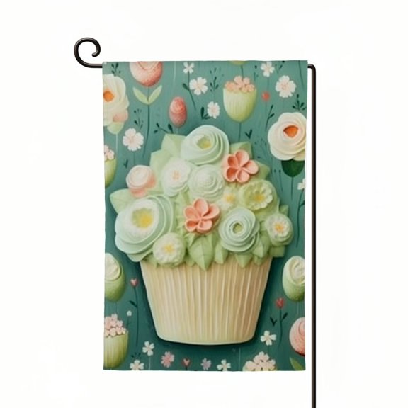 PHYHOO cake drawing pattern Garden Flags for Outside Spring Garden Flags for Outside Double Sided Garden Flags for Outside For Outside Home Decor White