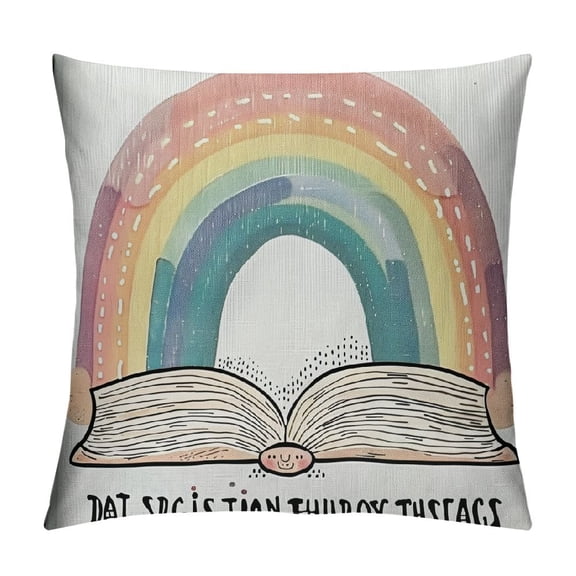 PHYHOO is Always A Good ,Let's Read Pillow Cover, Motivational Sign Decorative Couch Throw Pillow Covers, Book Lovers Flannel Square Pillow Cases