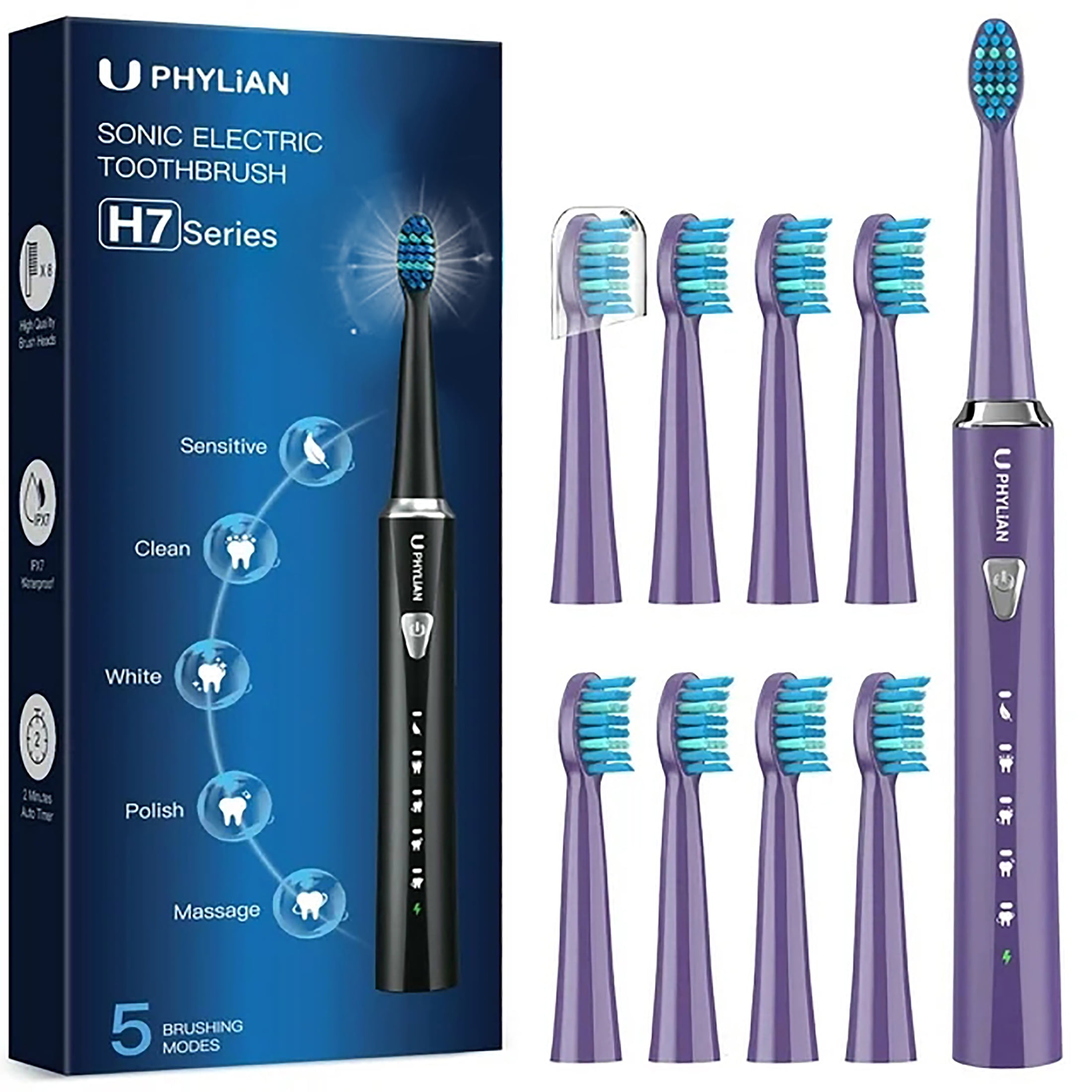PHYLIAN Sonic Electric Toothbrush for AdultsRechargeable Electronic