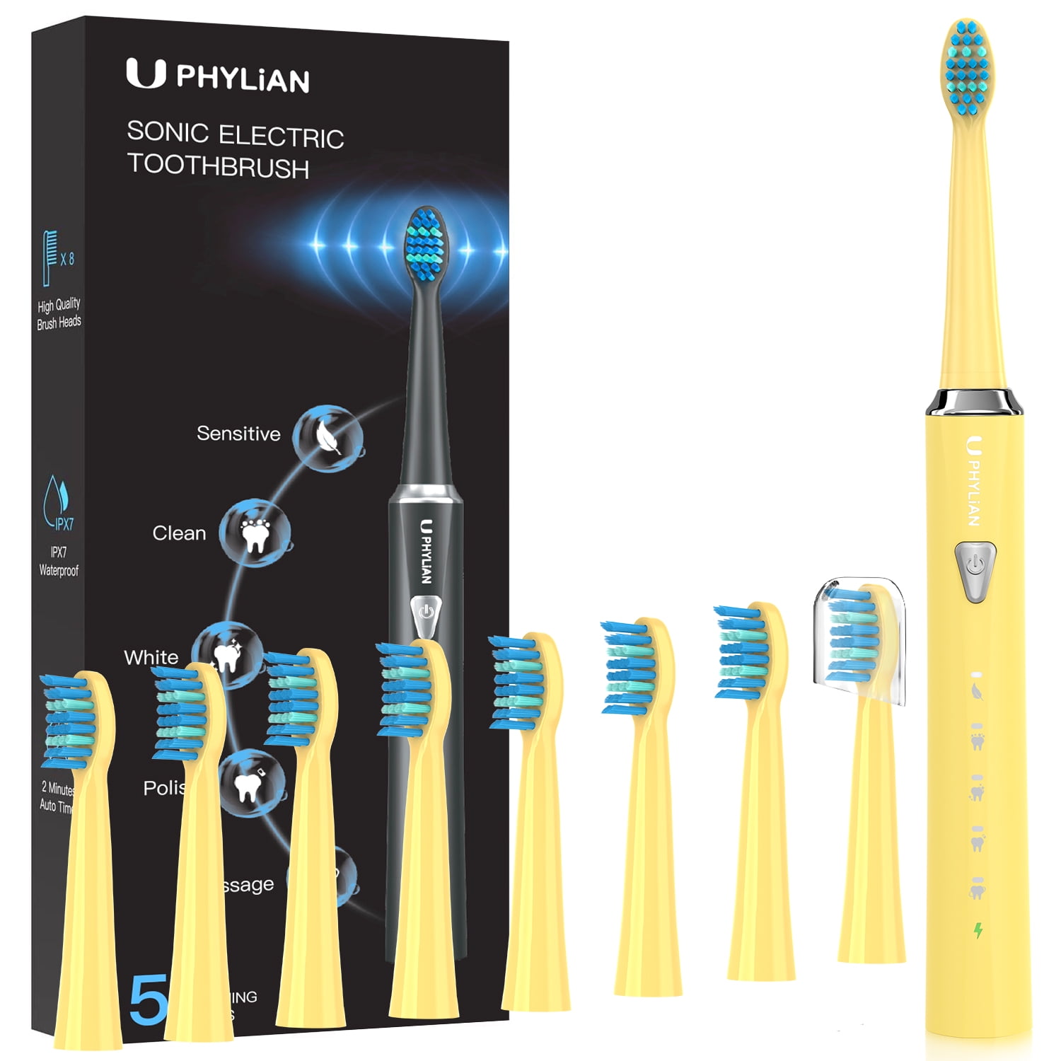 PHYLIAN Sonic Electric Toothbrush for AdultsRechargeable Electronic