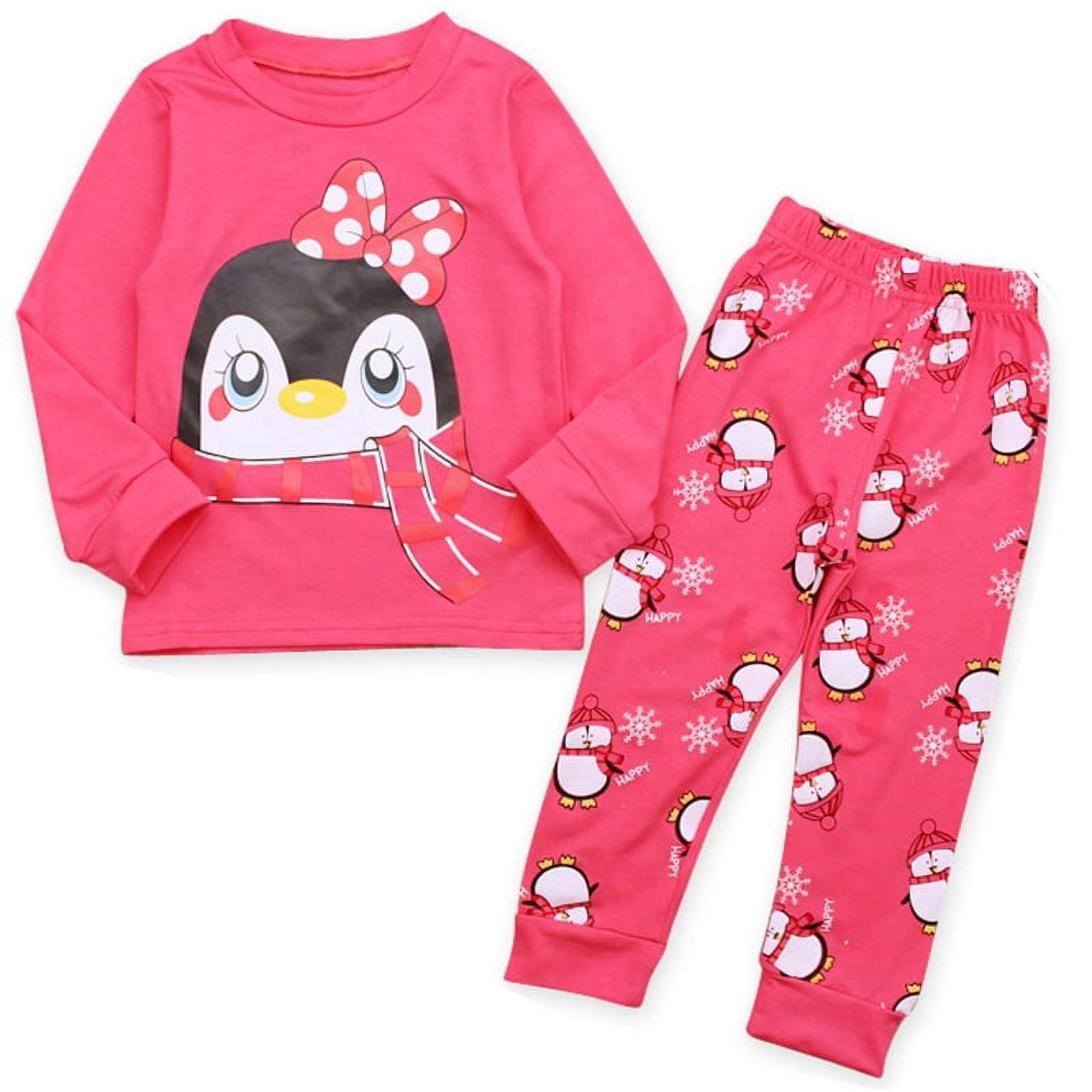 PHYNIER Toddler Girls Pajamas 100 Cotton Pjs 2 Piece Sleepwear Kids Winter Clothes Set 3t