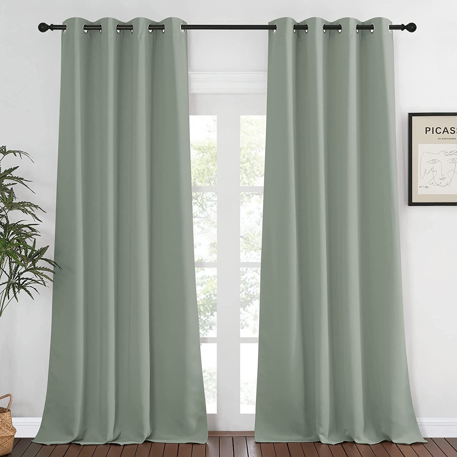 PHYSUN-Bedroom Curtain Room Darkening Drapery 102 inches Length - Home