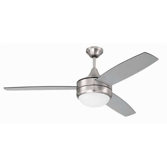 PHZ52BNK3-BNGW Craftmade Lighting Phaze II - 3 Blade Ceiling Fan with Light Kit In Contemporary Style-17.71 Inches Tall and 52 Inches Wide-Brushed