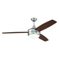 PHZ52BNK3 Craftmade Lighting Phaze II - 3 Blade Ceiling Fan with Light Kit In Contemporary Style-17.71 Inches Tall and 52 Inches Wide-Brushed Polished