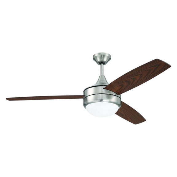 PHZ52BNK3 Craftmade Lighting Phaze II - 3 Blade Ceiling Fan with Light Kit In Contemporary Style-17.71 Inches Tall and 52 Inches Wide-Brushed Polished