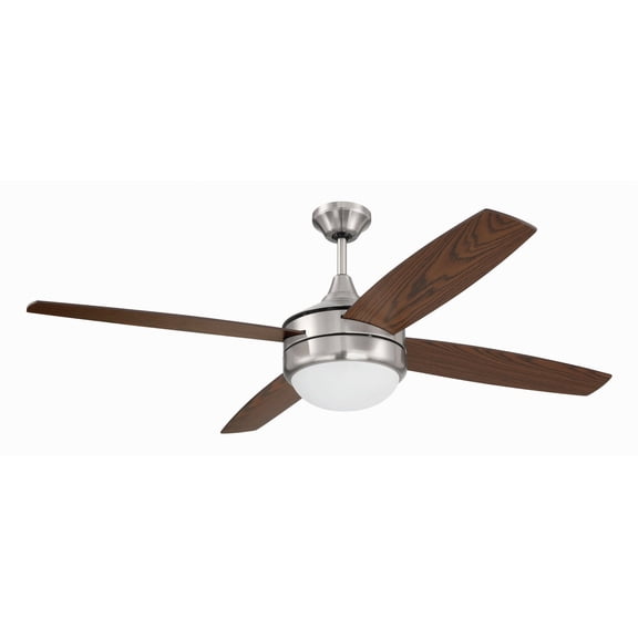 PHZ52BNK4 Craftmade Lighting Phaze II - 4 Blade Ceiling Fan with Light Kit In Contemporary Style-17.71 Inches Tall and 52 Inches Wide-Brushed Polished