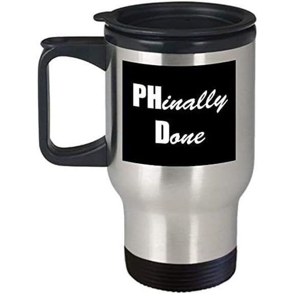PHinally Done (Travel)-PHinally Done Cup-PHD-PHD Graduation-Perfect PHD Student and Graduate-PHinally Funny Mom Coffee Mug Gift 14 oz