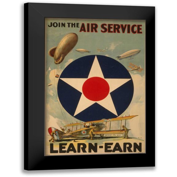 PI Collection 11x14 Black Modern Framed Museum Art Print Titled - Air Service