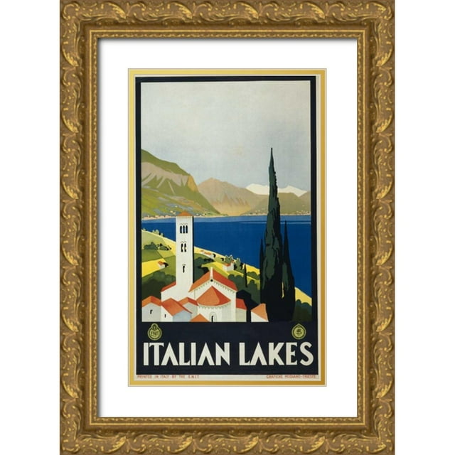 PI Collection 16x24 Gold Ornate Wood Framed with Double Matting Museum Art Print Titled - Italian Lakes