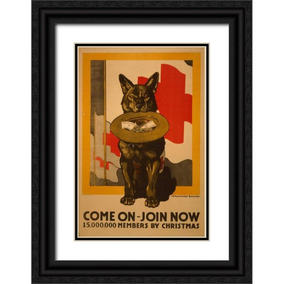 PI Collection 17x24 Black Ornate Wood Framed with Double Matting Museum Art Print Titled - Join Now